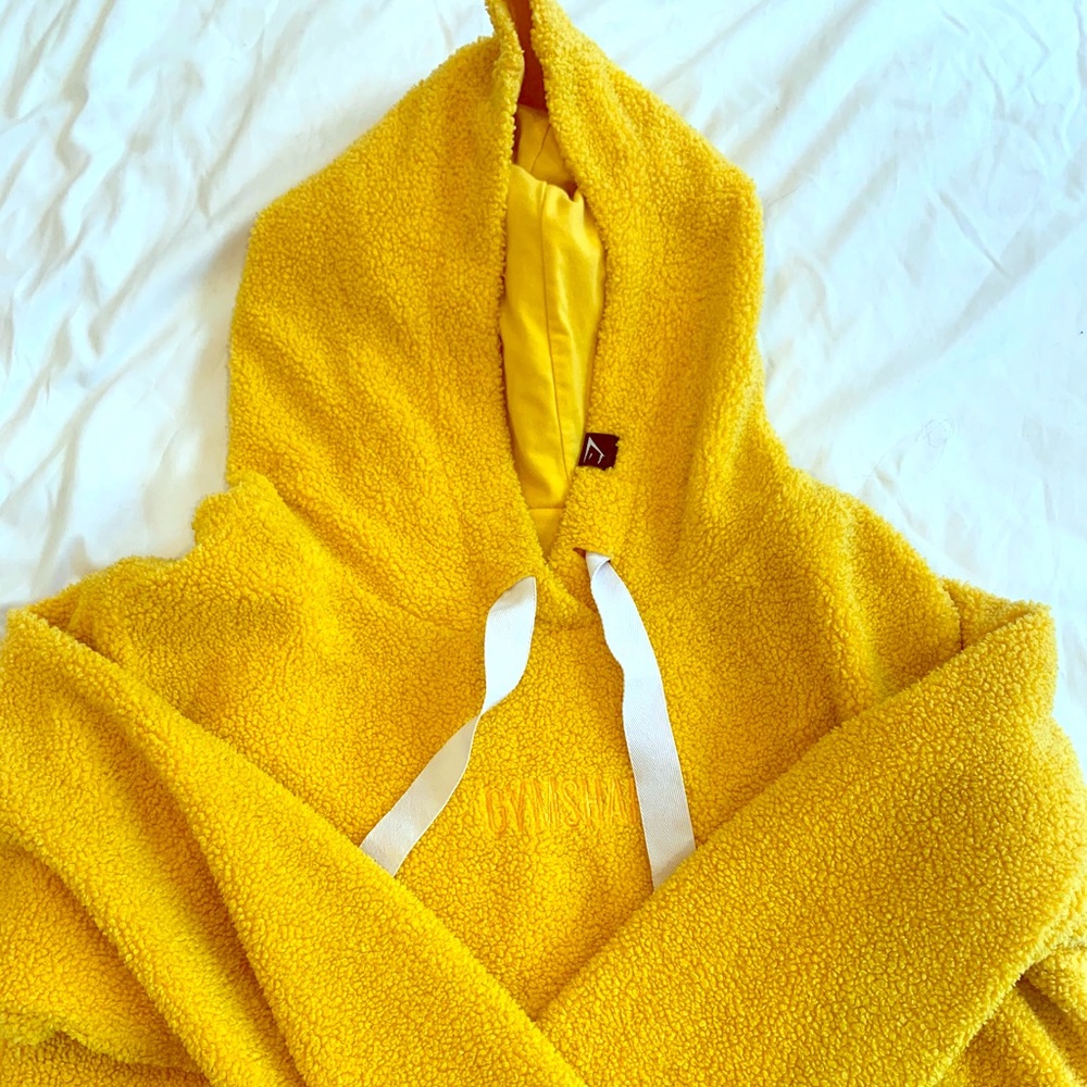 Gymshark Borg Pullover Hoodie - Yellow - Medium